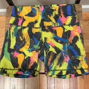 Women’s High-Rise Athletic Shorts in Neon Multi-Color